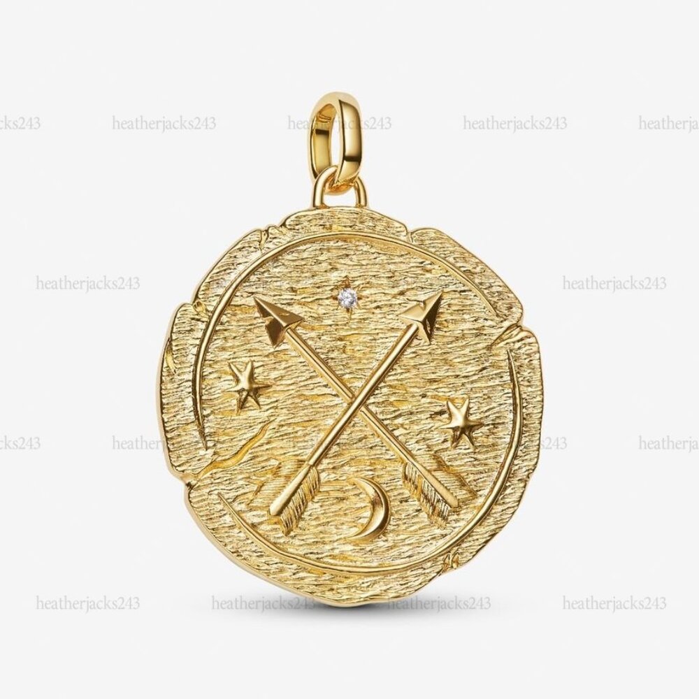 Pandora Crossing Arrows Oversized Medallion Charm